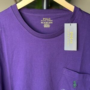 XXL Classic Fit Polo Ralph Lauren Royal Purple, Green Short Sleeve Tee Shirt